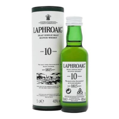 Laphroaig 10 Year Old Single Malt Scotch Whisky 50ml Booze Buddie Laphroaig 10 Year Old Single Malt Scotch Whisky 50ml